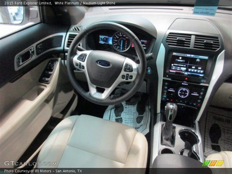 White Platinum / Medium Light Stone 2015 Ford Explorer Limited