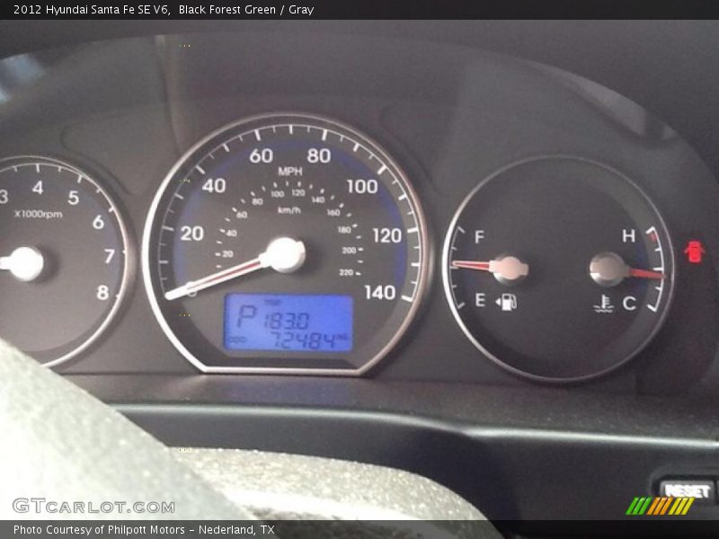 Black Forest Green / Gray 2012 Hyundai Santa Fe SE V6