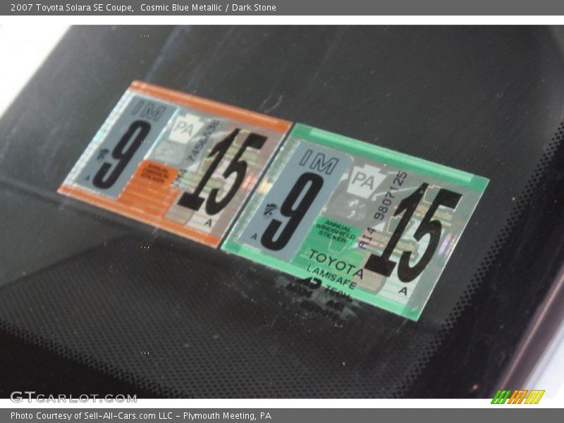 Cosmic Blue Metallic / Dark Stone 2007 Toyota Solara SE Coupe