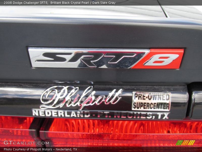 Brilliant Black Crystal Pearl / Dark Slate Gray 2008 Dodge Challenger SRT8