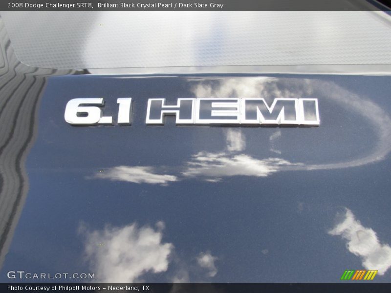 Brilliant Black Crystal Pearl / Dark Slate Gray 2008 Dodge Challenger SRT8