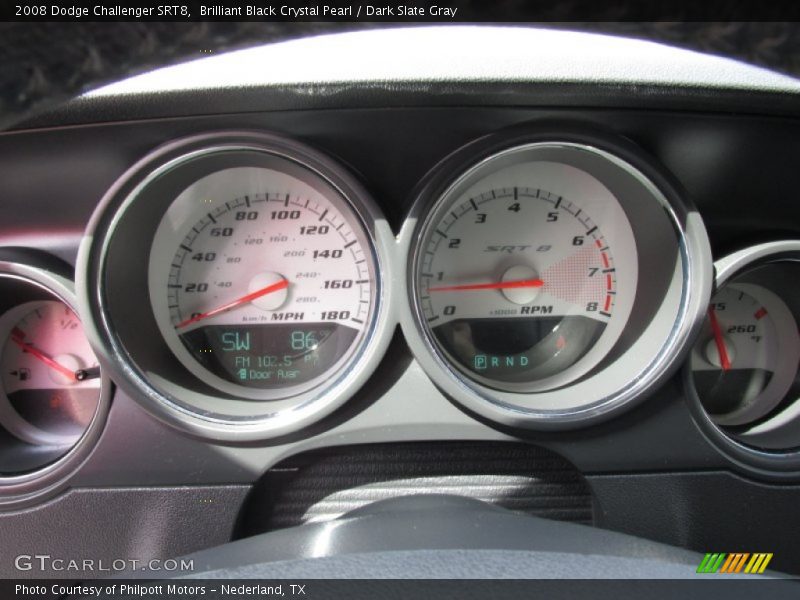 Brilliant Black Crystal Pearl / Dark Slate Gray 2008 Dodge Challenger SRT8