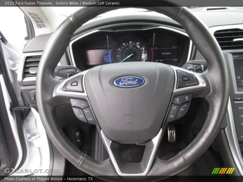 Oxford White / Medium Soft Ceramic 2015 Ford Fusion Titanium