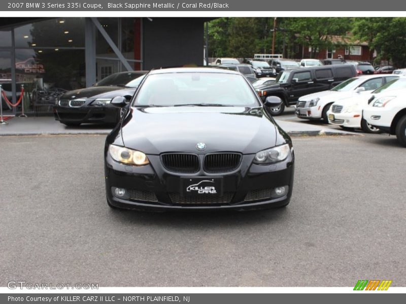 Black Sapphire Metallic / Coral Red/Black 2007 BMW 3 Series 335i Coupe