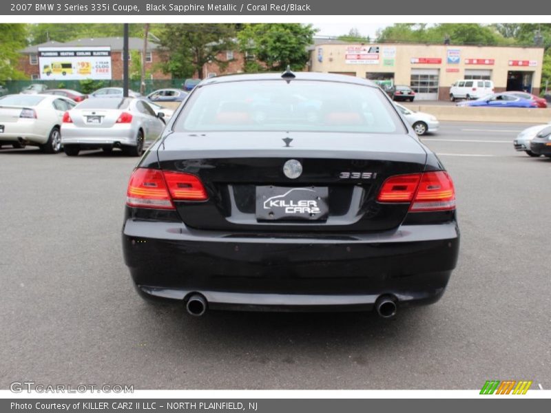 Black Sapphire Metallic / Coral Red/Black 2007 BMW 3 Series 335i Coupe