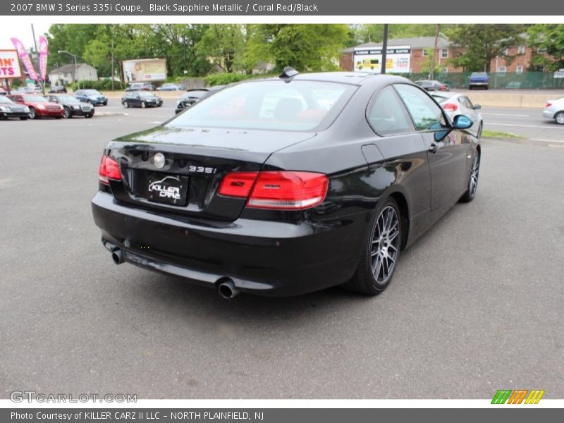 Black Sapphire Metallic / Coral Red/Black 2007 BMW 3 Series 335i Coupe