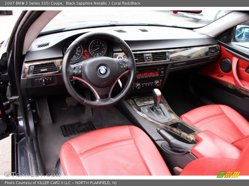 Black Sapphire Metallic / Coral Red/Black 2007 BMW 3 Series 335i Coupe