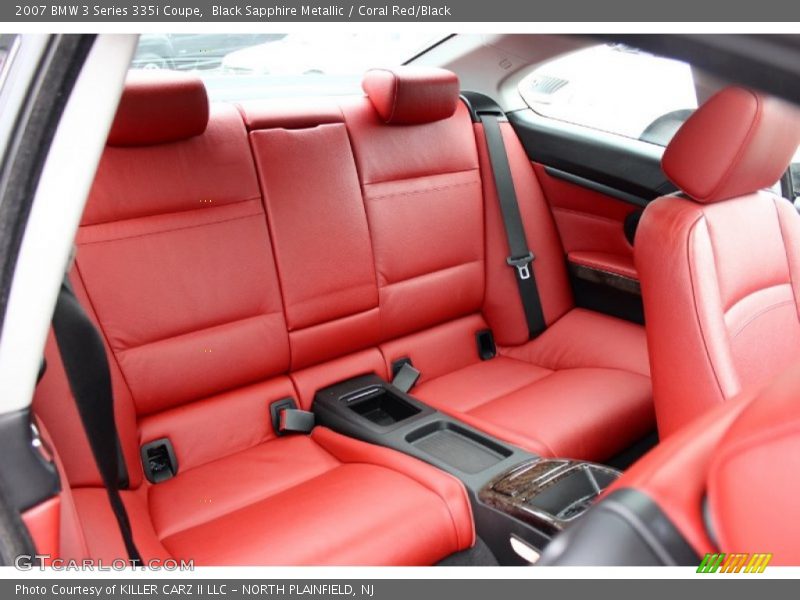 Black Sapphire Metallic / Coral Red/Black 2007 BMW 3 Series 335i Coupe