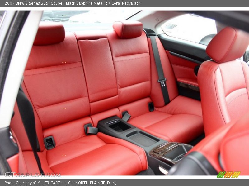 Black Sapphire Metallic / Coral Red/Black 2007 BMW 3 Series 335i Coupe