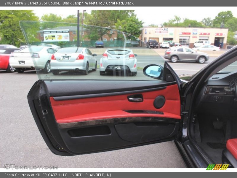 Black Sapphire Metallic / Coral Red/Black 2007 BMW 3 Series 335i Coupe