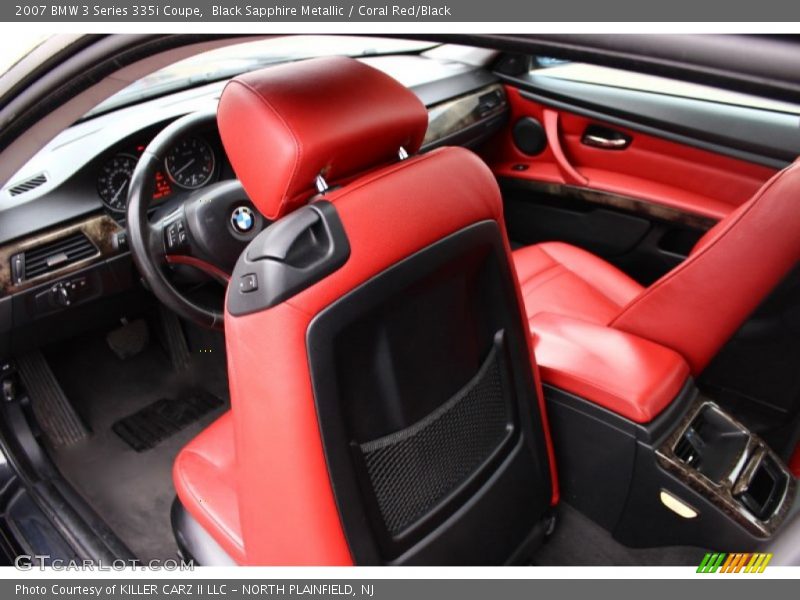 Black Sapphire Metallic / Coral Red/Black 2007 BMW 3 Series 335i Coupe
