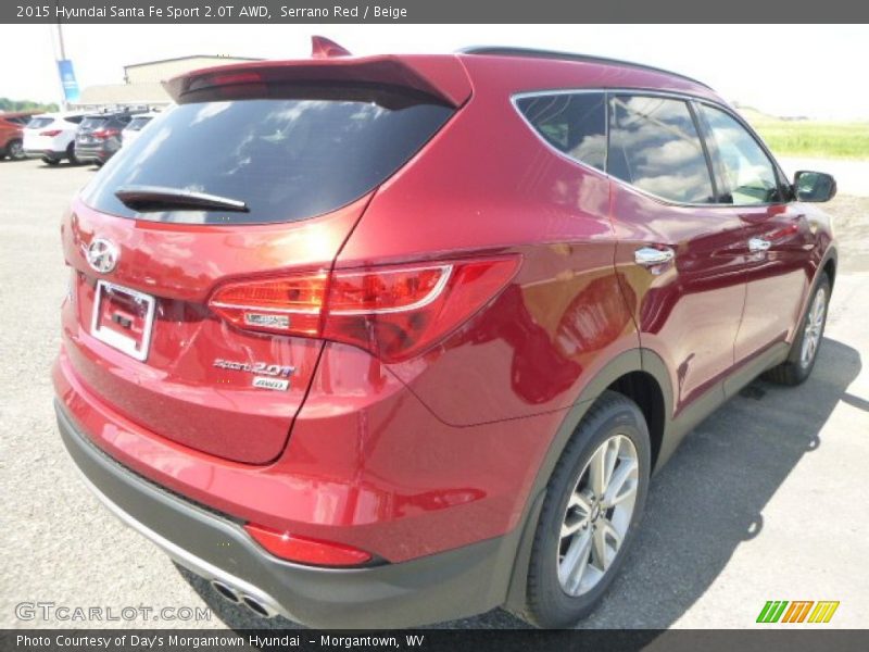 Serrano Red / Beige 2015 Hyundai Santa Fe Sport 2.0T AWD