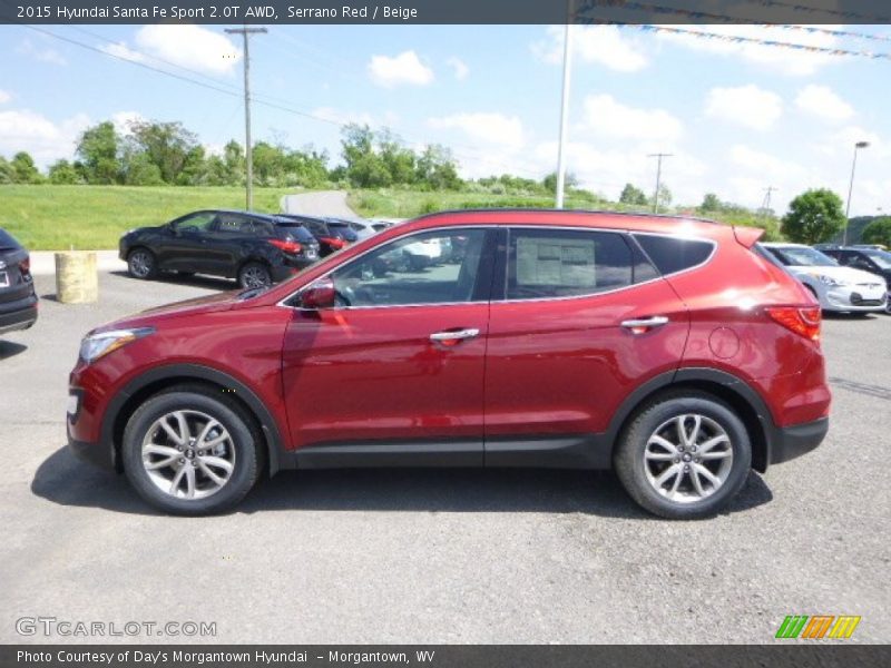 Serrano Red / Beige 2015 Hyundai Santa Fe Sport 2.0T AWD