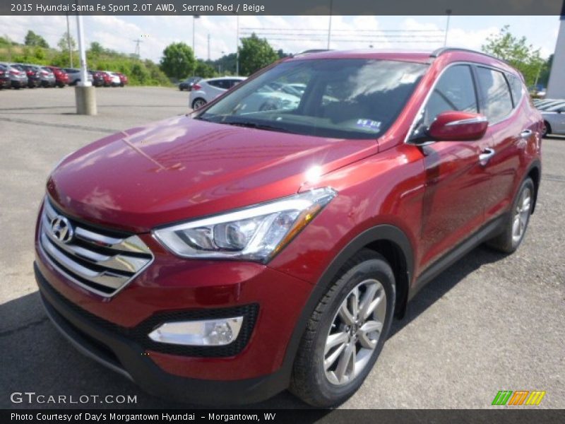 Serrano Red / Beige 2015 Hyundai Santa Fe Sport 2.0T AWD