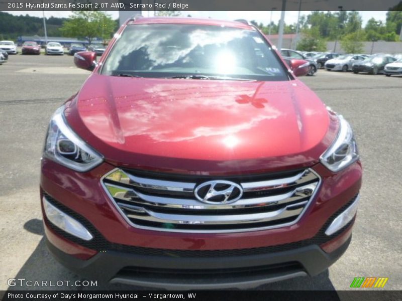 Serrano Red / Beige 2015 Hyundai Santa Fe Sport 2.0T AWD