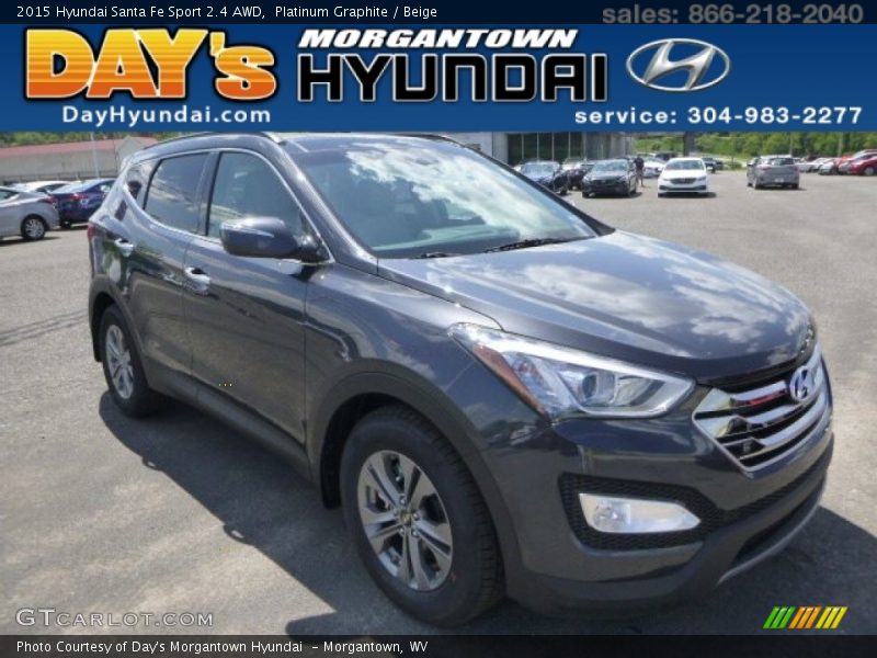 Platinum Graphite / Beige 2015 Hyundai Santa Fe Sport 2.4 AWD