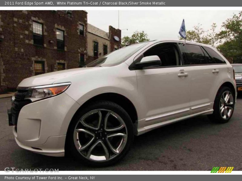 White Platinum Tri-Coat / Charcoal Black/Silver Smoke Metallic 2011 Ford Edge Sport AWD