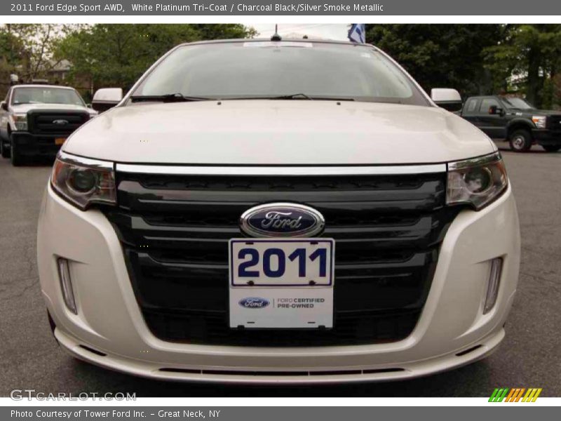 White Platinum Tri-Coat / Charcoal Black/Silver Smoke Metallic 2011 Ford Edge Sport AWD