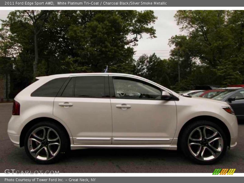 White Platinum Tri-Coat / Charcoal Black/Silver Smoke Metallic 2011 Ford Edge Sport AWD