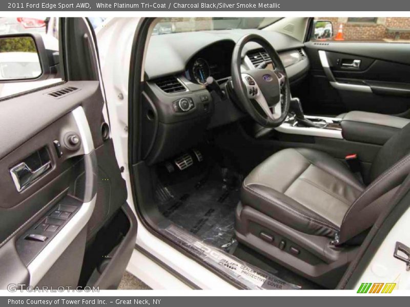 White Platinum Tri-Coat / Charcoal Black/Silver Smoke Metallic 2011 Ford Edge Sport AWD