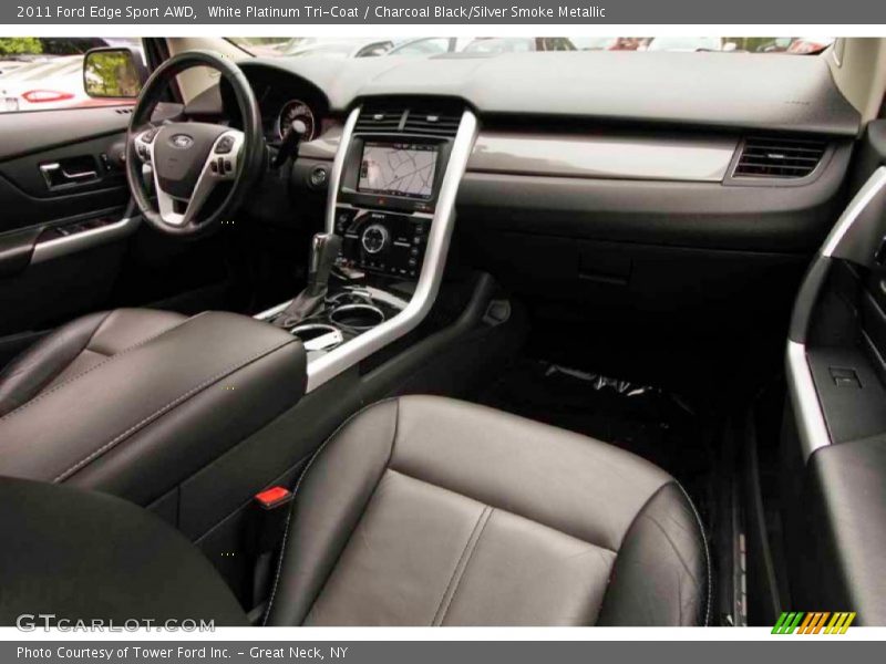 White Platinum Tri-Coat / Charcoal Black/Silver Smoke Metallic 2011 Ford Edge Sport AWD