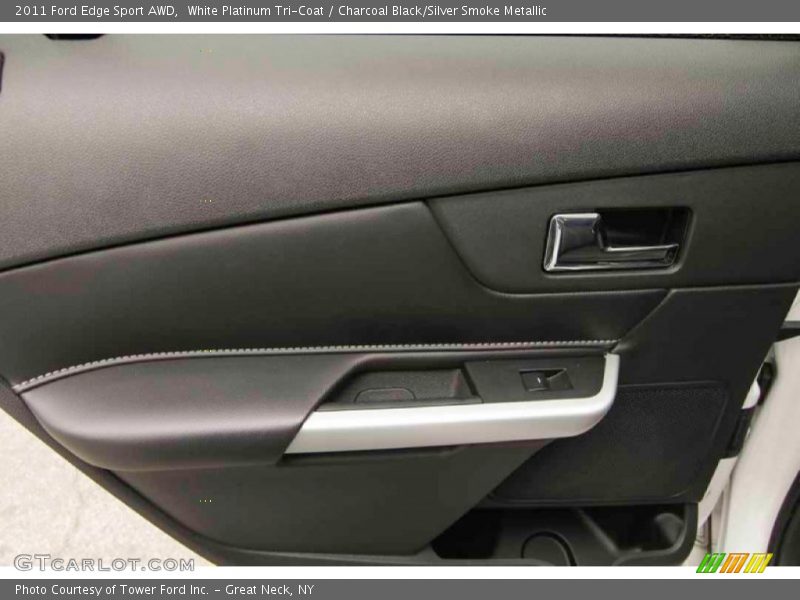 White Platinum Tri-Coat / Charcoal Black/Silver Smoke Metallic 2011 Ford Edge Sport AWD
