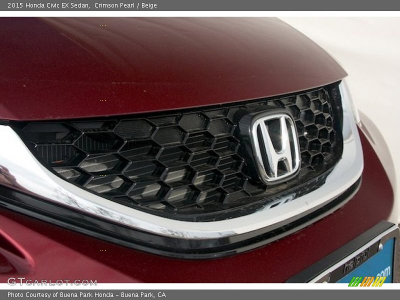 Crimson Pearl / Beige 2015 Honda Civic EX Sedan