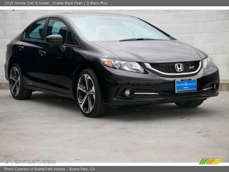 Crystal Black Pearl / Si Black/Red 2015 Honda Civic Si Sedan