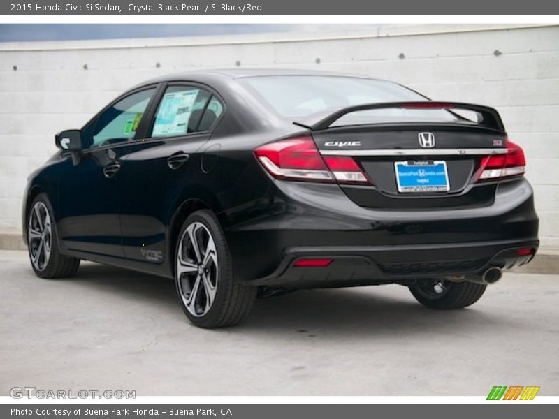 Crystal Black Pearl / Si Black/Red 2015 Honda Civic Si Sedan