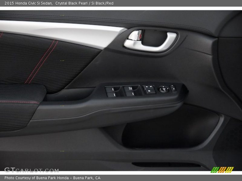 Crystal Black Pearl / Si Black/Red 2015 Honda Civic Si Sedan