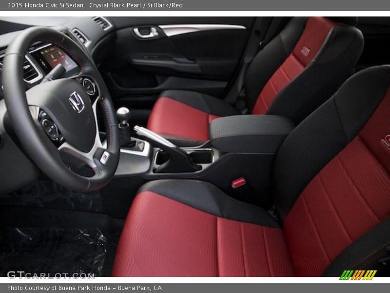 Crystal Black Pearl / Si Black/Red 2015 Honda Civic Si Sedan