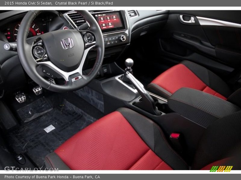 Crystal Black Pearl / Si Black/Red 2015 Honda Civic Si Sedan