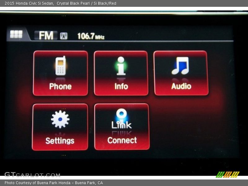 Crystal Black Pearl / Si Black/Red 2015 Honda Civic Si Sedan