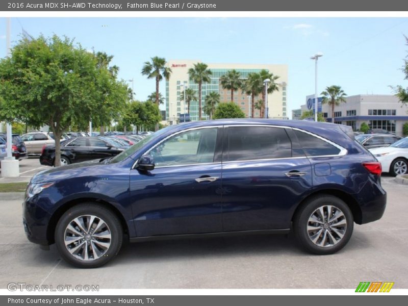 Fathom Blue Pearl / Graystone 2016 Acura MDX SH-AWD Technology