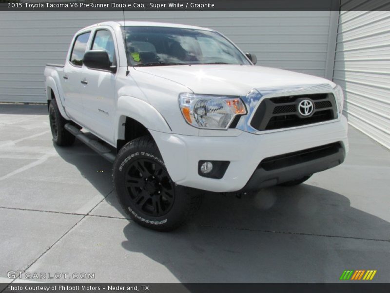 Super White / Graphite 2015 Toyota Tacoma V6 PreRunner Double Cab
