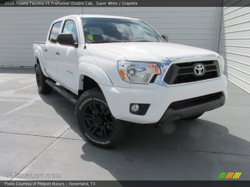 Super White / Graphite 2015 Toyota Tacoma V6 PreRunner Double Cab
