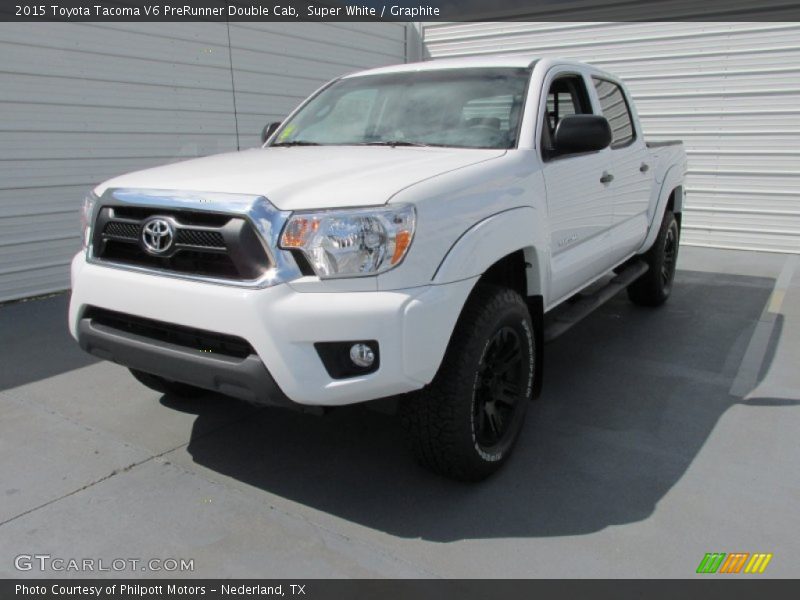 Super White / Graphite 2015 Toyota Tacoma V6 PreRunner Double Cab