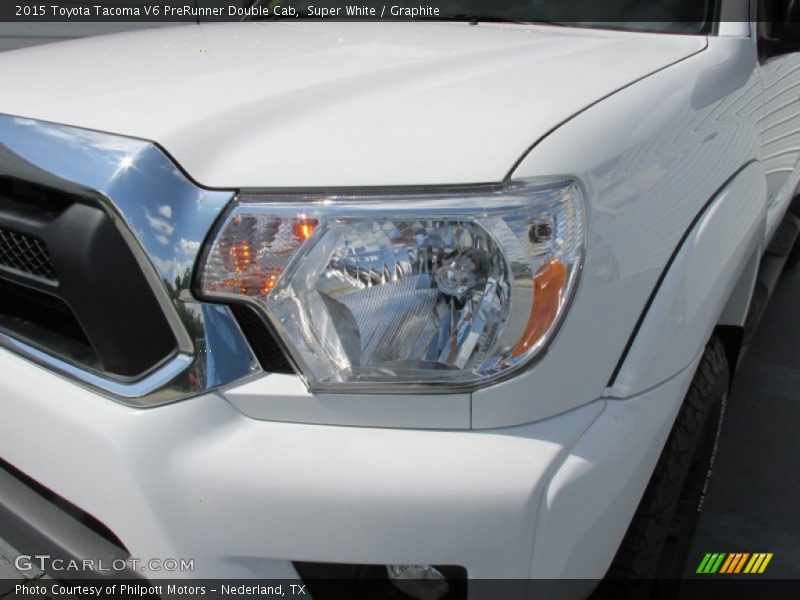 Super White / Graphite 2015 Toyota Tacoma V6 PreRunner Double Cab