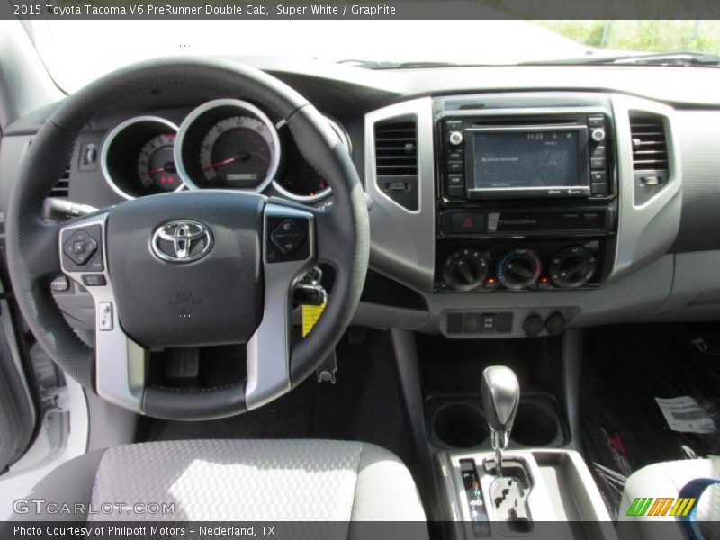 Super White / Graphite 2015 Toyota Tacoma V6 PreRunner Double Cab