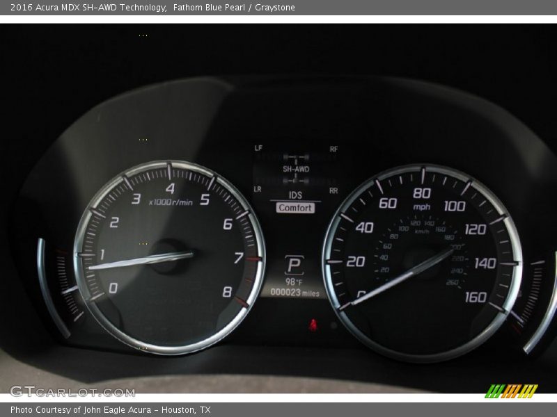 Fathom Blue Pearl / Graystone 2016 Acura MDX SH-AWD Technology