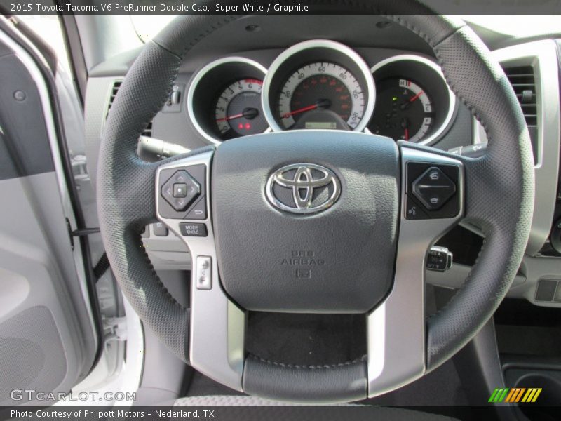 Super White / Graphite 2015 Toyota Tacoma V6 PreRunner Double Cab