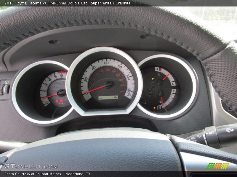 Super White / Graphite 2015 Toyota Tacoma V6 PreRunner Double Cab