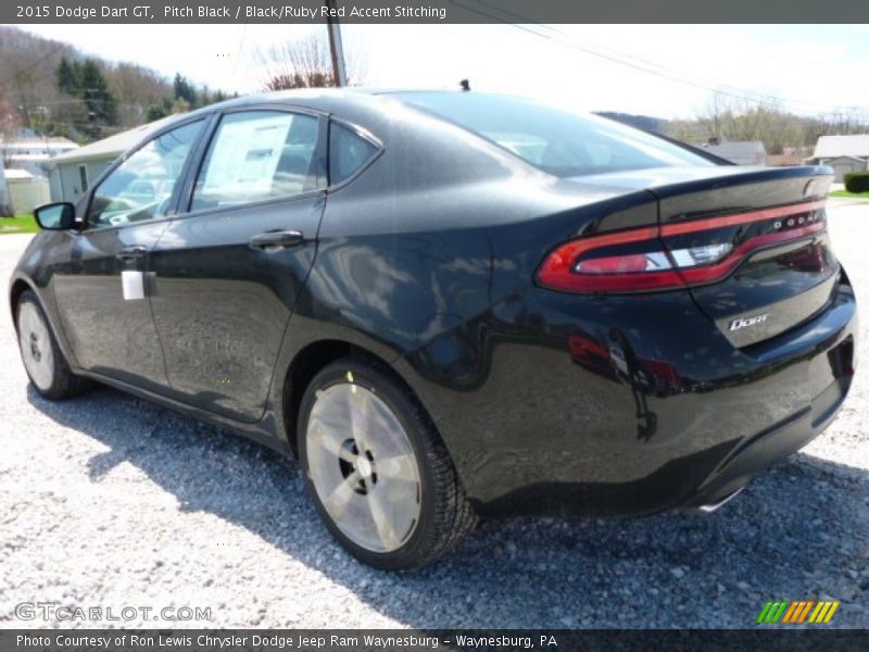 Pitch Black / Black/Ruby Red Accent Stitching 2015 Dodge Dart GT