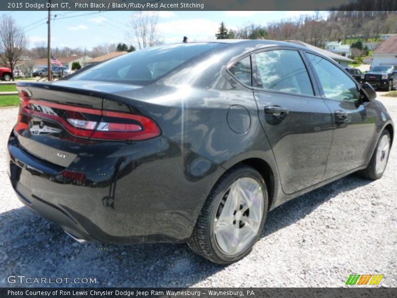 Pitch Black / Black/Ruby Red Accent Stitching 2015 Dodge Dart GT