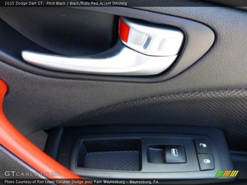 Pitch Black / Black/Ruby Red Accent Stitching 2015 Dodge Dart GT