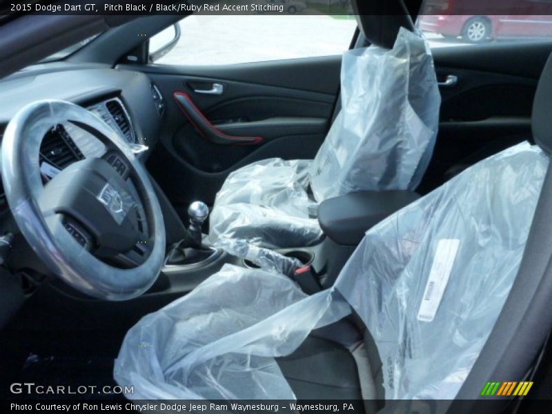 Pitch Black / Black/Ruby Red Accent Stitching 2015 Dodge Dart GT