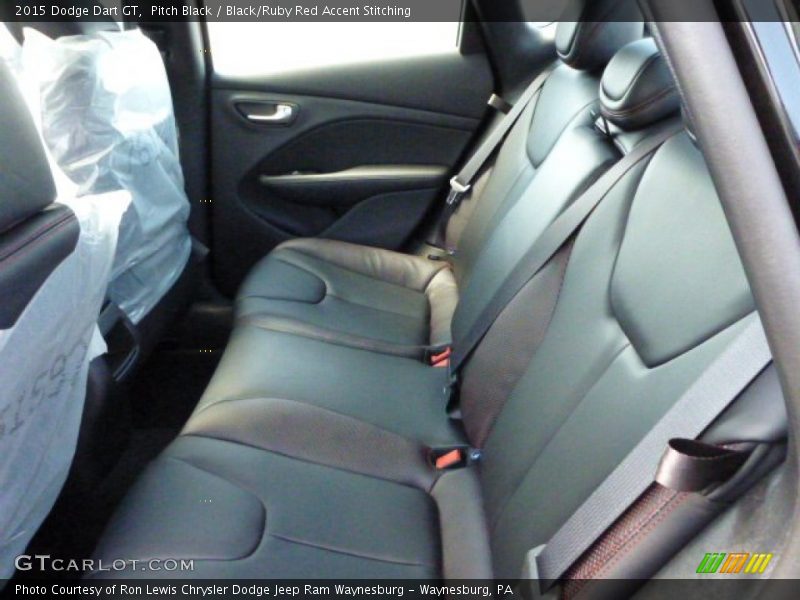 Pitch Black / Black/Ruby Red Accent Stitching 2015 Dodge Dart GT