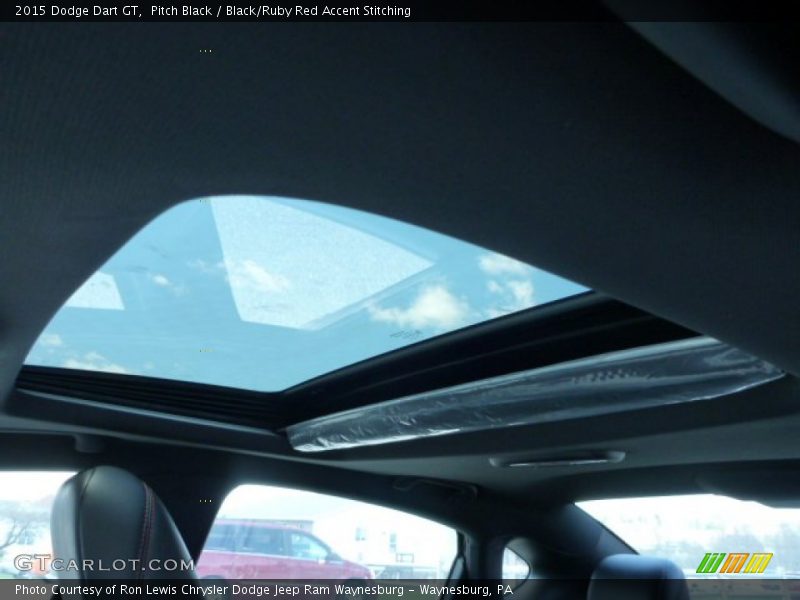Pitch Black / Black/Ruby Red Accent Stitching 2015 Dodge Dart GT