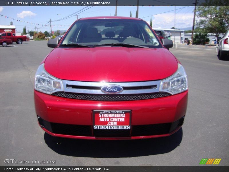 Sangria Red Metallic / Medium Stone 2011 Ford Focus S Sedan