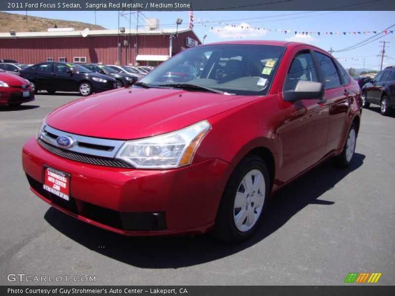 Sangria Red Metallic / Medium Stone 2011 Ford Focus S Sedan